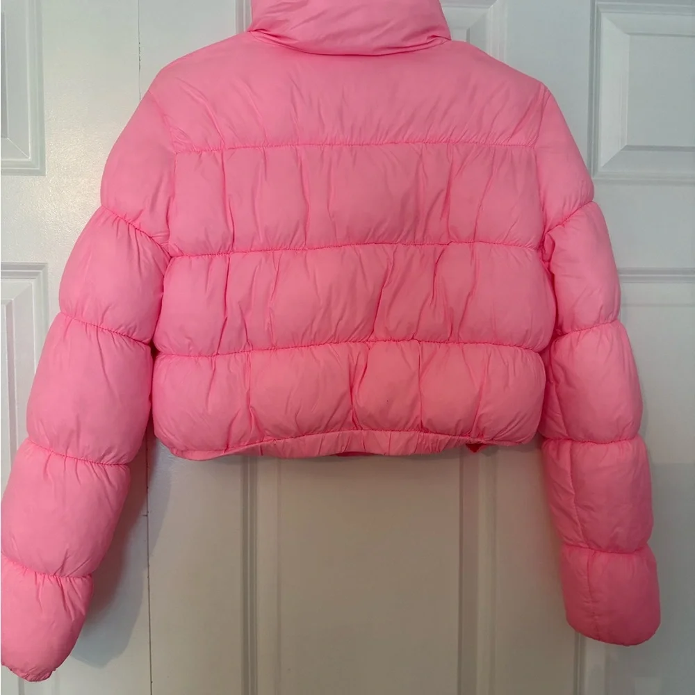 Pink Quilted Puffer Jacket Insulated Winter Coat - Picture 2 of 2